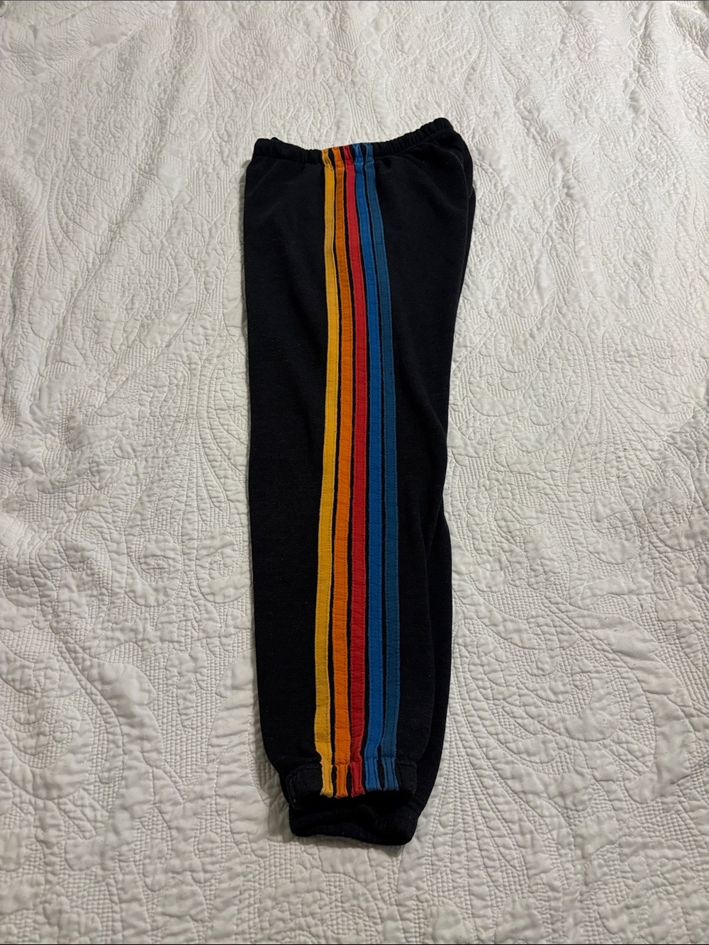 Aviator Nation Black Track Pants with 5 Side Stripes size small - Picture 5 of 5